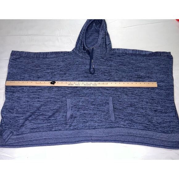 ATHLETA Sweatshirt Size S Blue Heathered Techie Blissful Hooded Poncho Pullover - Picture 10 of 16